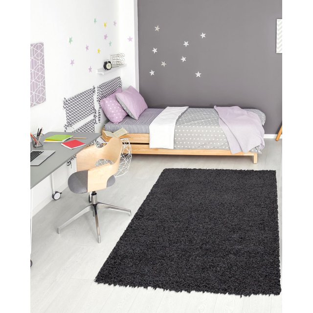 Ottomanson Non-Slip Rubberback Soft Shag Runner Rug for Hallway and Bathroom, Area Rug for Living Room, Bedroom, Dining Room