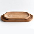 thumbnail image 1 of Oval Wooden Tea Tray Serving dessert dinner plate tableware Table Plate Snacks Food Tea Storage 10x18cm, 1 of 8