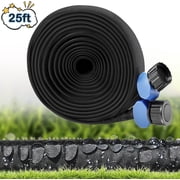Kidsjoy 25ft Flat Soaker Hose, Heavy Duty PVC Drip Irrigation Hose, Kink-Free & Linkable for Garden Lawn, Water-Saving Leakproof, Easy Setup