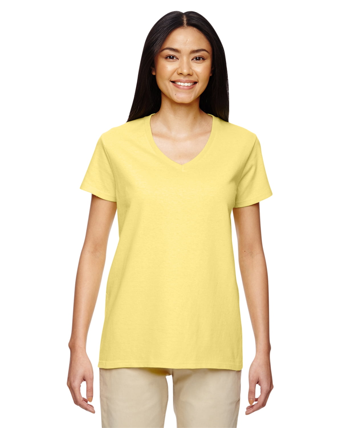 Gildan T-Shirt pour Femmes à Col 1/2 avec Encolure et Épaules Rubanées, Style G5V00L