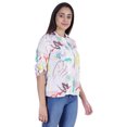 thumbnail image 3 of Moomaya Womens Printed Top Roll-Up Sleeve Collar Neck Button-Down Shirt, 3 of 7