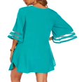 thumbnail image 3 of Robe de Plage en Chiffon à Manches 3/4 Boutonnée pour Femmes, 3 of 5