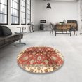 thumbnail image 3 of Ahgly Company Indoor Square Abstract Red Oriental Area Rugs, 3' Square, 3 of 6
