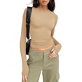 thumbnail image 1 of ORUYROP T-Shirts à Manches Longues pour Femmes Mode Automne 2023 Crop Tops Basiques Ajustés Y2K, 1 of 5