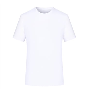 LNWUY Men's Solid Color Plus Size Shirts Cotton Short Sleeve Shirts Casual Crew Neck Basic T-Shirts Summer Soft Comfort Tee Shirts White L