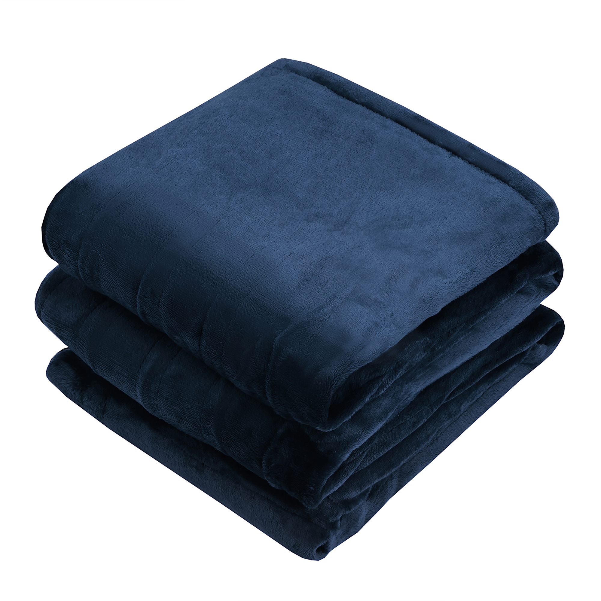 Costway 84'' x 90'' Flannel Heated Blanket Electric Throw w/ Dual Controllers Blue