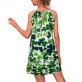 thumbnail image 3 of Baohd Robe Courte Décontractée Imprimée Sans Manches Esthétique Élégante Mignonne Robe de Plage Vacances Club Vêtements d'Été Feuille 5TG, 3 of 5