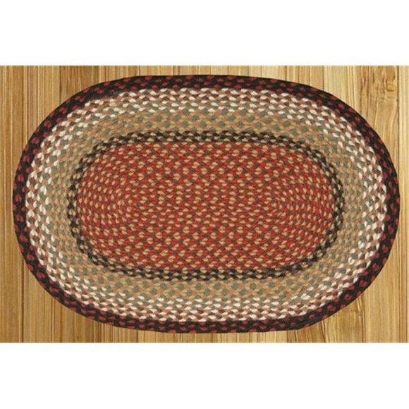 Capitol Earth Rugs 02-019 Tapis Tressé en Jute Bourgogne-Moutarde