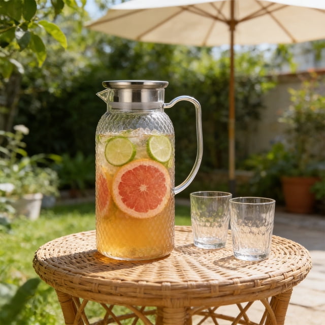 weibbin Jug Plastic Juices Pitcher PC High Temperature Proof Bar KTV Beverage Jug For Restaurant Fruit Tea 1L