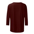 thumbnail image 4 of Chemises pour Femmes Habillées Décontractées, Chemises à Manches 3/4 pour Femmes, Tuniques à Manches Courtes Grande Taille pour Femmes, T-shirt à Manches 3/4 à Col Rond Imprimé Lettres Mode Décontractée pour Femmes, 4 of 5