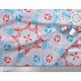thumbnail image 2 of Soimoi Blue Poly Georgette Fabric Moroccan Damask Print Sewing Fabric Yard 52 Inch Wide, 2 of 3