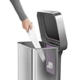 thumbnail image 4 of Simplehuman 45 Liter / 11.8 Gallon Rectangular Kitchen Step Trash Can Brushed Stainless Steel with Plastic Lid, 4 of 8