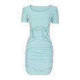 thumbnail image 4 of Gspmoly Robes Grande Taille pour Femmes aux Formes, Mode Femmes Été Manches Courtes Aguichant Fête Bandage Robe de Couleur Unie Robes de Soirée pour Femmes jusqu'à 70 % de Rabais, 4 of 8