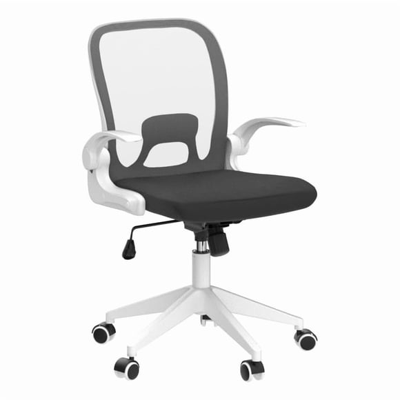 IPKIG Ergonomic Office Chair Mesh with Foldable Backrest, Mesh Home Office Computer Task Desk Chairs with Adjustable Arms and 360 Degree Universal Wheels (White)