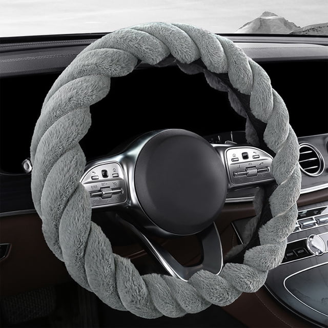 TIMIFIS Steering Wheel Covers Car Steering Wheel Cover with Soft Warm Non-Slip Car Decoration Car Wheel Protector Universal Fits 14-15 Inches Car Accessories