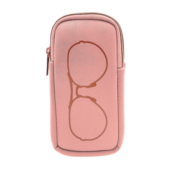 Mine., Étui organisateur de voyage double en néoprène pour lunettes de vue et lunettes de soleil, Rose pâle
