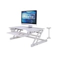 thumbnail image 1 of Rocelco 32" Height Adjustable Standing Desk Converter - Quick Sit Stand Up Dual Monitor Riser - Gas Spring Assist Tabletop Computer Workstation - Large Retractable Keyboard Tray  (White), 1 of 8