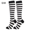 thumbnail image 1 of Bas de Compression 20-30 mmHg Longueur Genou Sport Bas de Compression Sport Bas Genou pour Unisexe Bas de Compression Course Cyclisme, Noir Blanc, P/M, 1 of 8