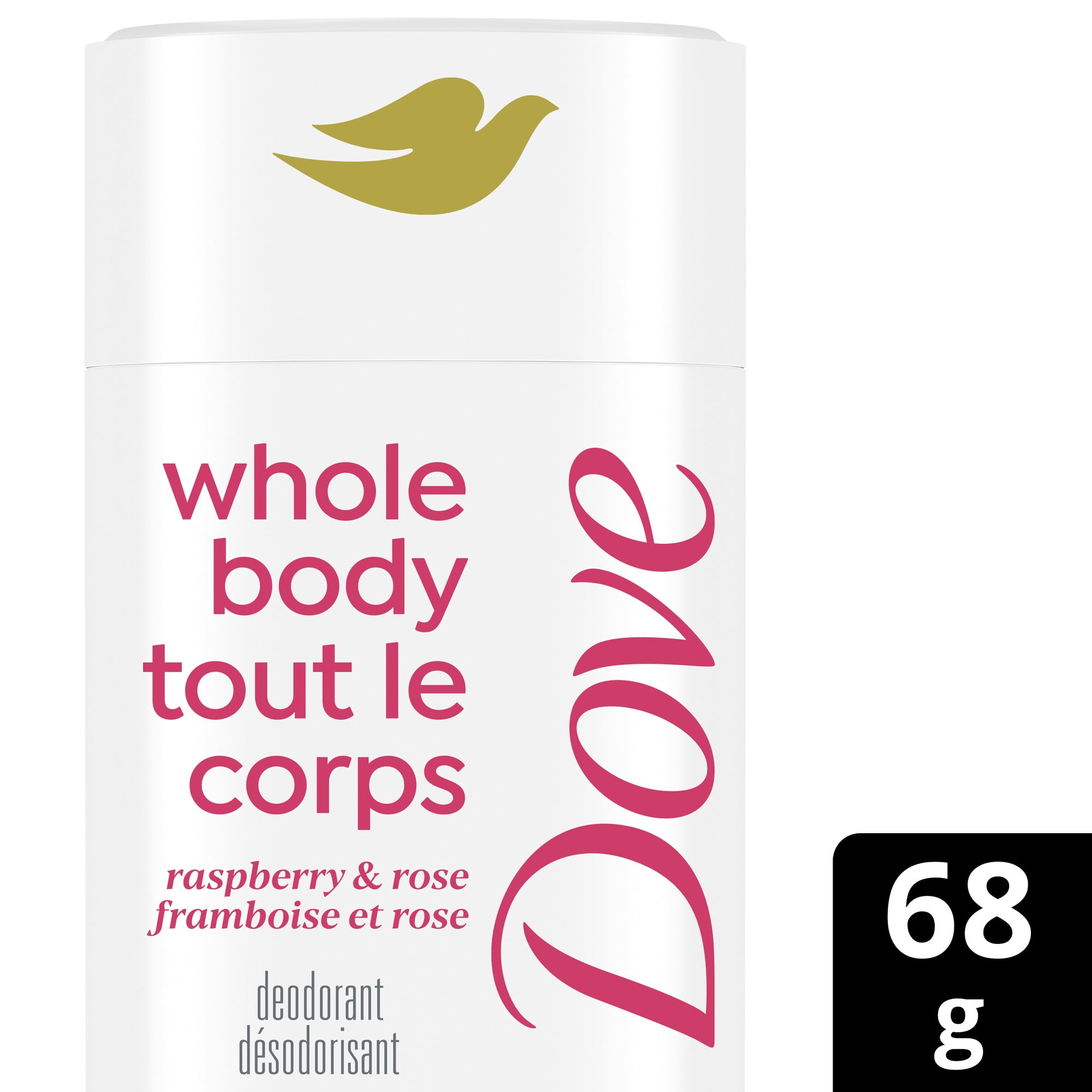 Dove Désodorisant en Bâton pour Tout le Corps Sans Aluminium Framboise et Rose, 68 g