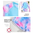 thumbnail image 4 of Kid Girl Swimwear Rash Guard Set Floral Printing Sun Protection Long Sleeve Baby Girl Bathing Suit 12-13 Years, 4 of 6