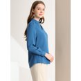 thumbnail image 4 of INSPIRE CHIC Blouse à Boutons pour Femmes à Col Montant avec Goutte d'Eau, Dos Plissé, 4 of 6