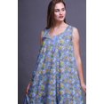 thumbnail image 4 of Bimba Chemises de Nuit en Coton Imprimées Colorées Lavande Bleu Papillons pour Femmes Robe Sans Manches Tenue de Nuit Robe Maxi Petit, 4 of 6