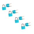 thumbnail image 1 of ZTTD 4 Pcs Suitcase Locks with Keys Blue Mini Keyed Padlock Metal Padlock Luggage Padlocks Plastic-Covered Copper Keyed Padlock for Suitcase, Backpack, Boxes, Laptop Bag, 1 of 3
