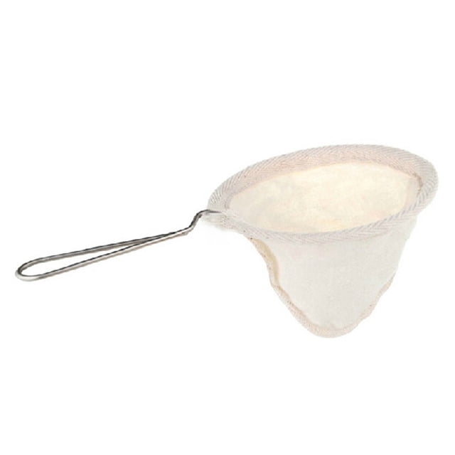 CIMAXIC Sac Filtre à Café Réutilisable en Flanelle pour Café et Thé, Passoire avec Poignée en Acier Inoxydable, Accessoires pour Cafetière à Filtre, 8,46 Pouces X 4,53 Pouces X 2,76 Pouces