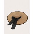 thumbnail image 4 of 1 Pce Accessoires de Mode pour Femmes Chapeau de Paille Décor Nœud Plage Été, 4 of 4