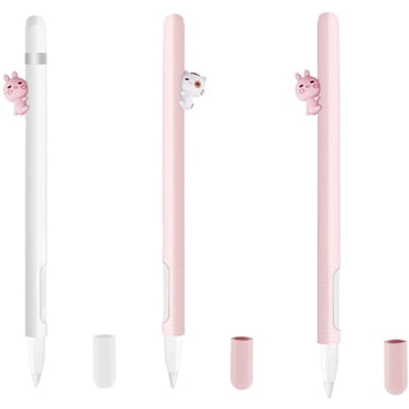 Compatible pour Apple Pencil 2, Étui pour Stylet - Silicone Résistant aux Bris, Mignon, Toucher Doux, Étui de Stylet, Étui de Protection pour Crayon, Manchon Capacitif pour Stylet, Protecteur (2 Pcs)