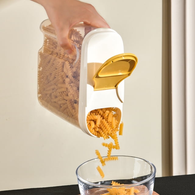 LSLJS Airtight Cereal Storage Container Clear 2L Airtight Kitchen Food Storage Container with Lids and Compartments for Grain Sugar Flour Rice Nut Snacks, Home Accessories
