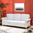 thumbnail image 2 of HOMCOM 3-Seater Sofa Couch Modern Linen Fabric Sofa with Rubberwood Legs, 2 of 10