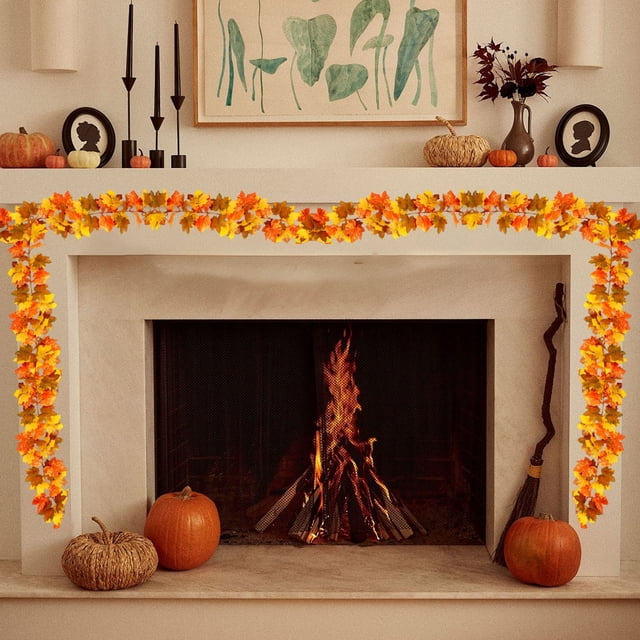 Birdeem Halloween Decorations for Home, Outside Halloween Decorations, Halloween Decorations Simulated Maple Leaves Halloween Simulation Green Plants Bar Home Garden Decorations, Home Bar Furniture