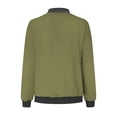 thumbnail image 4 of Liquidation d'Économies d'Été! Veste Bomber de Baseball Zippée à Poches Unie Décontractée pour Femmes, 4 of 5