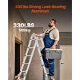 thumbnail image 3 of VEVOR Multi-Purpose Folding Ladder 7-in-1 5 Step 19ft Reach Height Metal, 3 of 9
