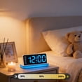 thumbnail image 3 of JASKFLY LED Digital Wall Clock Large Display Alarm Clock with Digital Calendar Multifunctional for Living Rooms Bedrooms & Offices Blue, 3 of 8