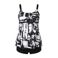 thumbnail image 1 of VEKDONE Two Piece Swimsuits for Women Plus Tankini Tummy Control Bathing Suit Ruffles Tankini Top with Bikini Bottoms Black,M, 1 of 5