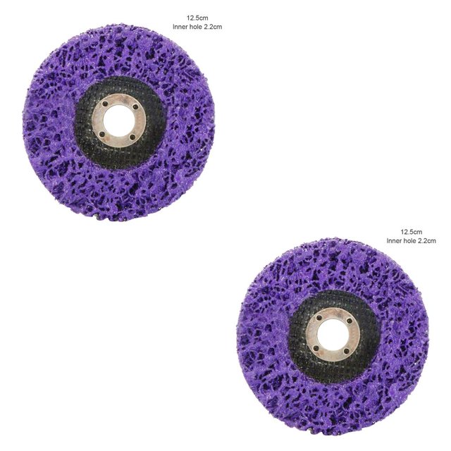 QualitChoice Sanding Wheel Polishing Paint Rust Grinding Inner Hole Tools for Angle Grinder Wood Metal Buffing Car Accessories #125 purple 2Set