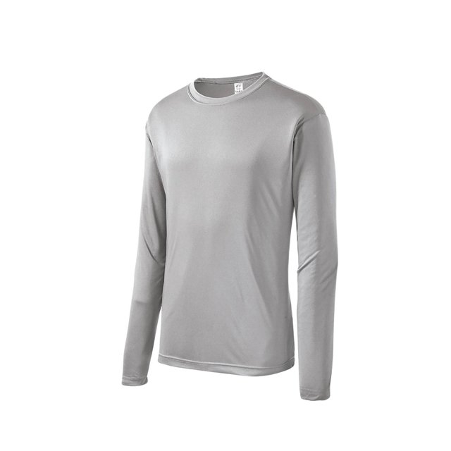 Gravity Threads Mens Long-Sleeve Moisture WickenIng Shirt - Silver - Small