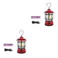 thumbnail image 2 of yingyy 1/2/3/5 Lanterne de Camping de Style Vintage Tente Réglable Lampe de Suspension Lampe d'Éclairage Rechargeable Équipement de Plein Air Rouge 2PCS, 2 of 6