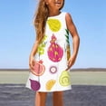 thumbnail image 2 of PMVFHDE Robe Florale Printemps Été pour Filles / Col Rond Sans Manches Tenue Décontractée / Tenue Légère pour Fête pour Tout-Petits à Préadolescents Blanc,9-10, 2 of 5