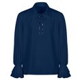 thumbnail image 1 of RXIRUCGD T-Shirt à Col Rabattu Manches Longues pour Hommes, Bleu, Taille : m, 1 of 6