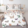 thumbnail image 1 of Ensemble de Literie 7 Pcs Papillon pour Lit Très Grand, Ensemble de Draps Aquarelle Botanique, Literie Colorée Faune Safari Animaux avec Couette, Housse de Couette Récolte d'Automne et d'Automne Literie de l'Action de Grâce, 1 of 5