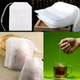 thumbnail image 1 of 100pcs/set Tea Bag Empty Loose Tea Bags Tea Leaf Pouch Drawstring Fabric Herb Holder DIY Drink Filter Bag, 6x8cm, 1 of 9