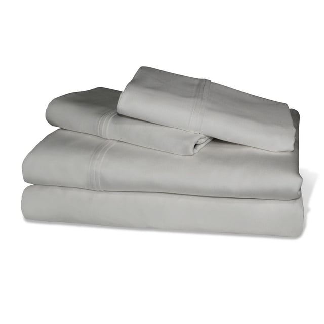 Serta Ensemble de Draps en Coton et Tencel Pliés en Blanc Cassé Montrant Drap Plat, Drap-Housse et Deux Taies d'Oreiller avec Détails Cousus, Fabriqué à Partir de Fibres Durables de Coton et de TencelTM avec 300 Fils au Pouce pour la Douceur et l'Évacuation de l'Humidité, Convient à la Literie et aux Chambres d'Amis.