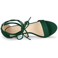 thumbnail image 4 of BLISSFUL STEP Women's Open Toe Kitten Heel Lace Up Sandals Green 6, 4 of 7