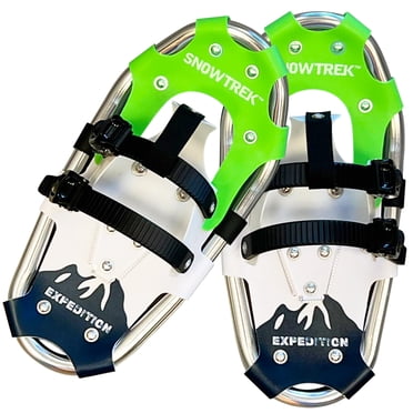 SNOWTREK Raquettes à Neige en Aluminium pour Enfants avec Sac de Transport - Harnais à Cliquet Simple