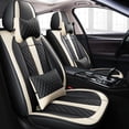 thumbnail image 1 of Maidao Car Seat Covers Full Set Leather for Lexus for SC 2019-Present 5 Seats Water Resistant Front Rear Cushion Protector with Pillow Black and Beige, 1 of 9