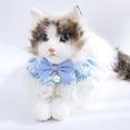 thumbnail image 3 of Cat Bib Decorative Soft Pretty Floral Print Pet Cat Bowknot Collar, 3 of 5