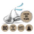 thumbnail image 1 of Darling Souvenir Pack Of 190 Pcs Chocolate Labels Cheers 80th Birthday Theme Stickers-Brown, 1 of 2